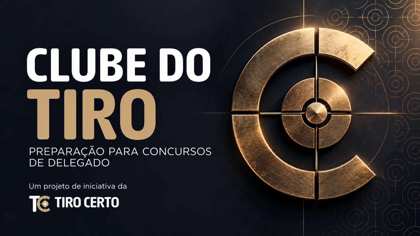 Capa aprovada do Clube do Tiro: preparação para concursos de Delegado.