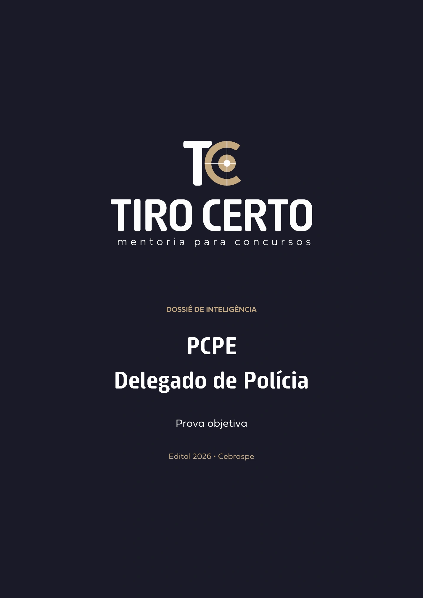 Capa real do dossiê de inteligência PCPE, Delegado de Polícia.